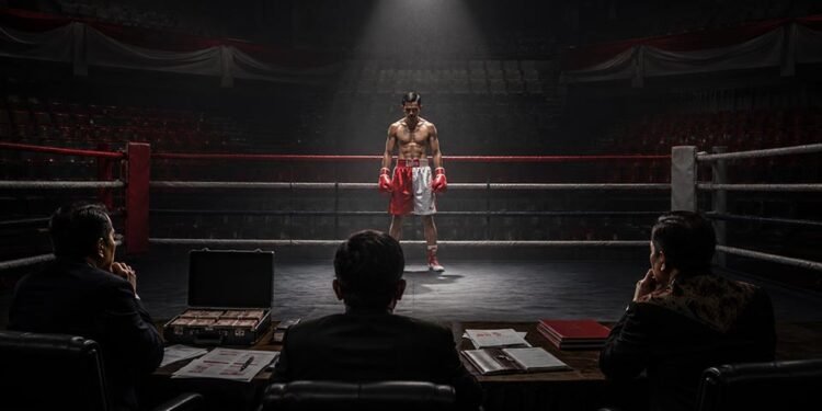 Indonesian professional boxing event illustrating the promotional business behind major fights.