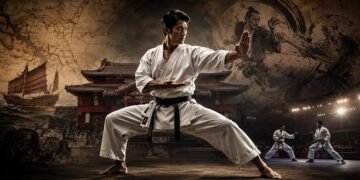 Traditional Okinawan karate training representing the history of karate from Ryukyuan Te to the modern martial art
